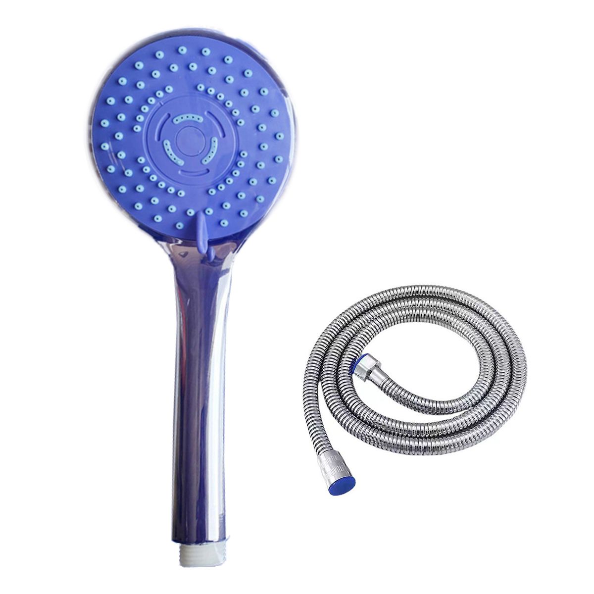 Single-Handle Shower Faucet, Shower Trim Kitwith Hose--Blue&Silver