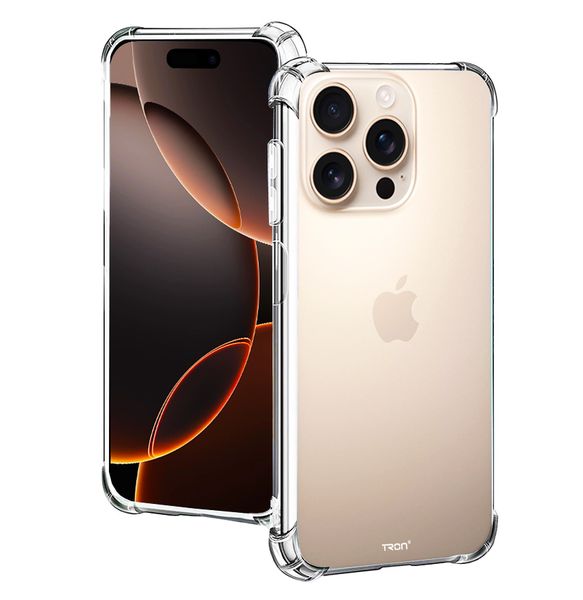 TRON Shockproof Transparent Gel Case Compatible with Apple iPhone 16 Pro 5G