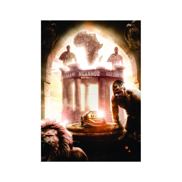 Francis Ngannou Lion with title - A1 Poster