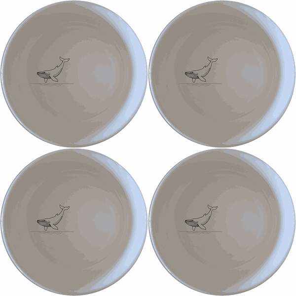Floating Breaching Whale Bowl Set of 4 - Range 2