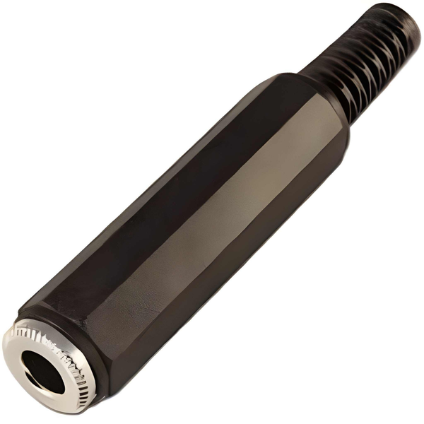 MJ116M - Mono Inline 6.35mm Ø Audio Socket with Plastic Sleeve