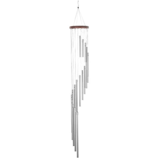 Wind Chime 18 Aluminum Tube Outdoor Indoor Wind Chime Spiral Silver