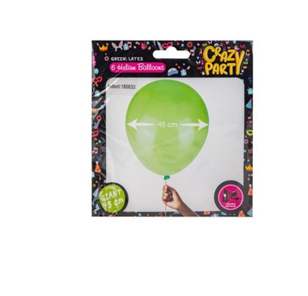 Crazy Party - 6 Piece Giant Green Balloons x 3