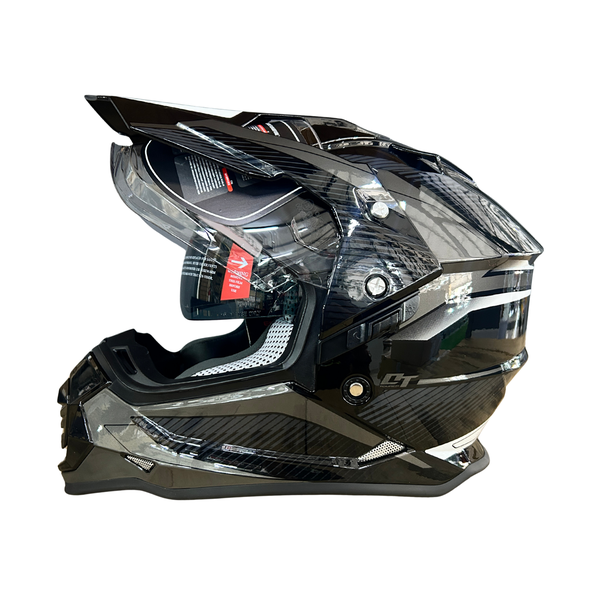 YOHE 632A Black/White/Orange Adventure Helmet