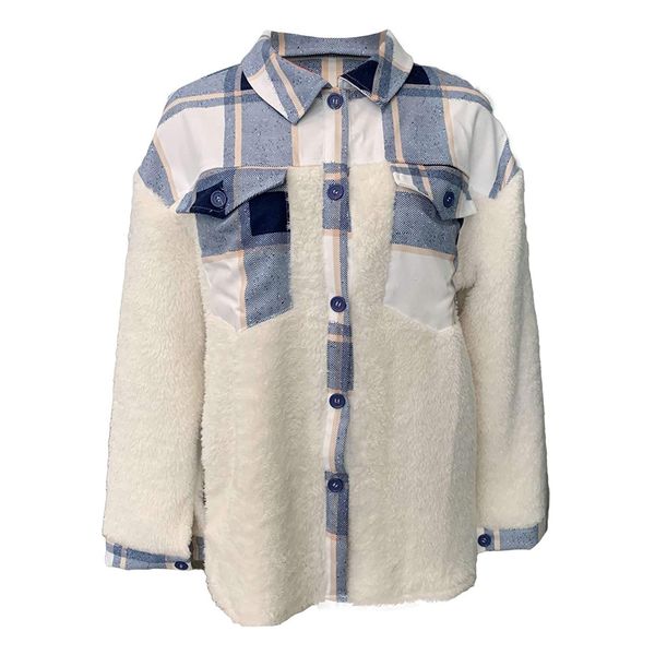 Fashion Classic Button-Down Super Soft Fleece Lined Checkered Coat