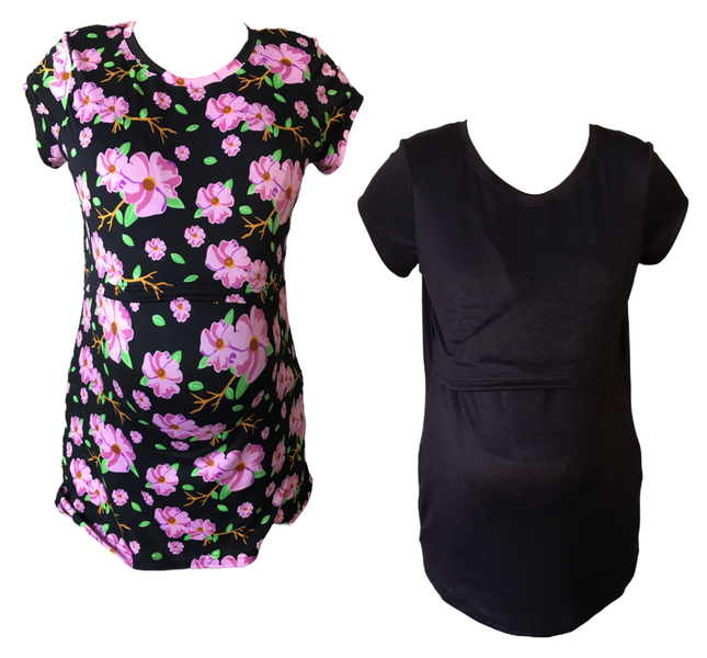 2 Pack-Black/Purple Floral &amp; Black image