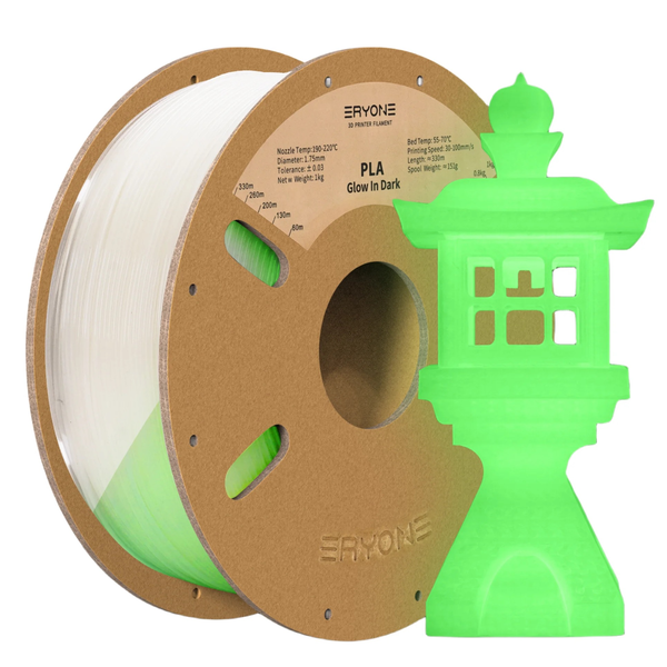 ERYONE Glow in the Dark Purple 3D Printer PLA Filament 1.75mm 1kg Spool