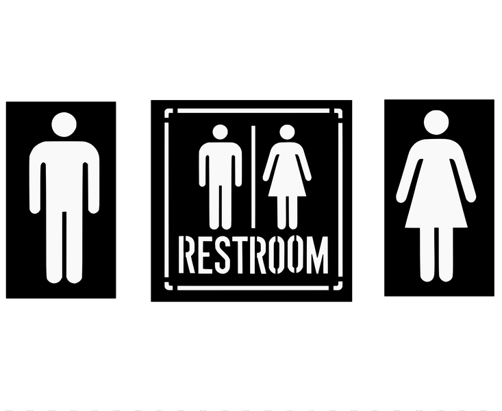 Restroom Reusable Stencil