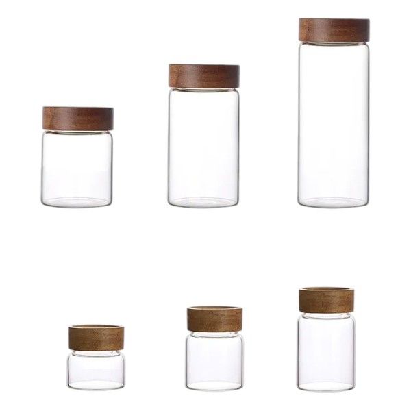 Screw Mouth Multipurpose Honey Glass Jar Set - Transparent - 6 Piece