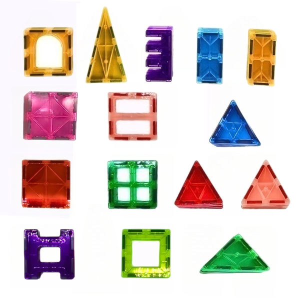 Magnetic Tiles Set 60pcs - 3D Building Blocks STEM Toy for Kids