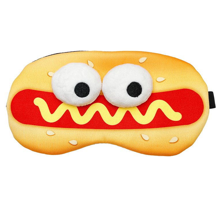 Hamburger Sleep Eye Mask - Cute Soft Eye Cover Travel + Built-in Ice Bag