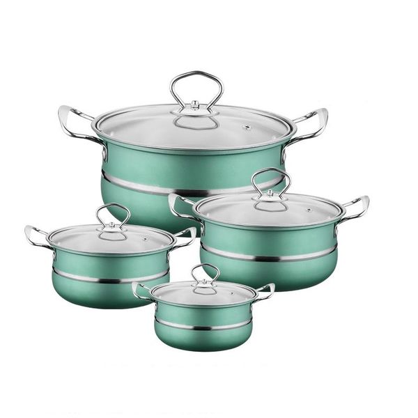 Stainless Steel Cookware/Pot Set CDH-008(Green)