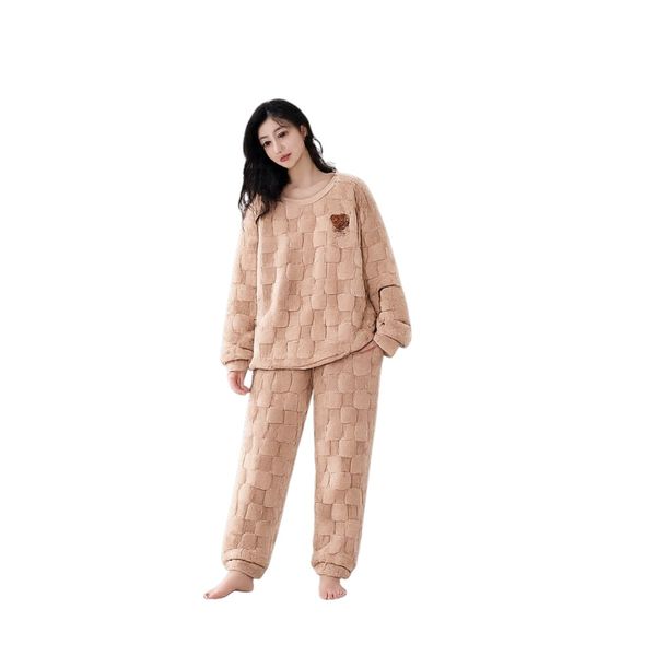 Women's Ultra Soft Winter Fleece Pajama (Brown)