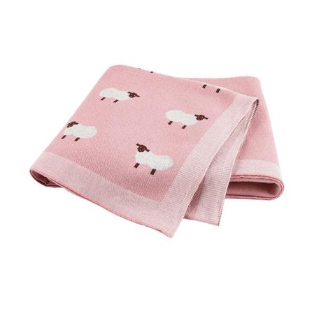 Baby Swaddle Blanket Sheep Pink
