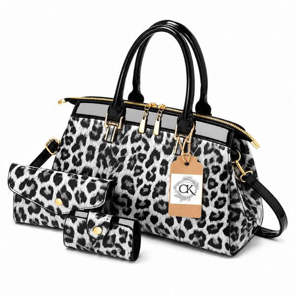 Captain - K Luxe Leopard 3 Piece Handbag Set