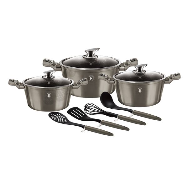 Berlinger Haus 10 Piece Marble Coating Cookware Set - Carbon Pro Edition