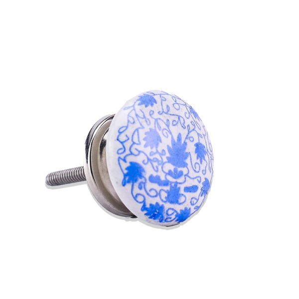 Round Knob - Floral - Light Blue - Home Décor