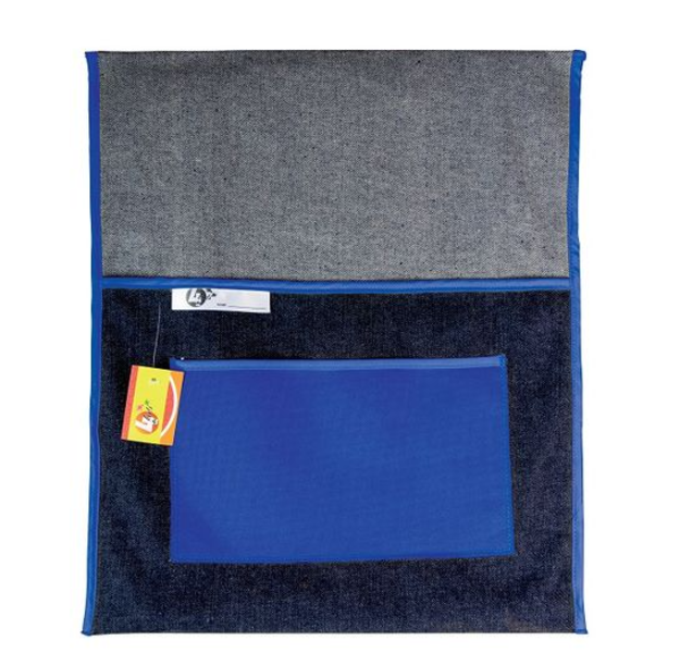 Flexy Portable School Chairbag Denim - With Pocket (Blue)
