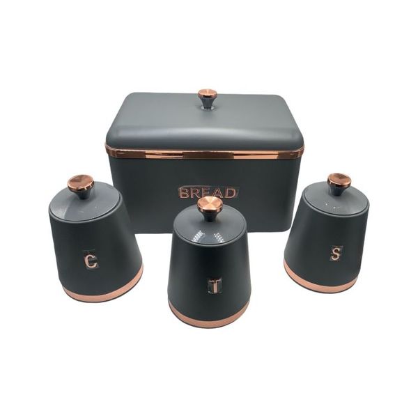 4-Piece Storage Set - Bread Bin and Canisters