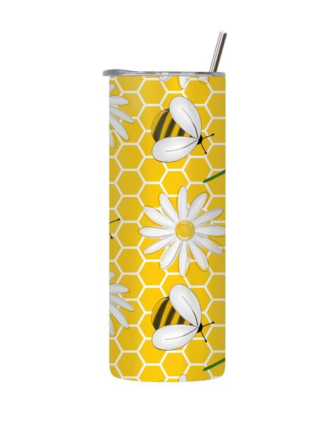 Bee-11 20 Oz Tumbler with Lid Straw Trendy Bees Pattern Graphic Present 209