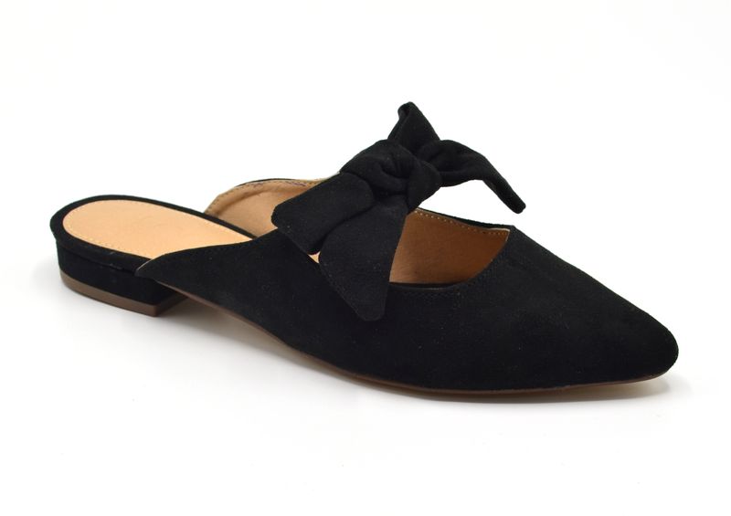 TTP Ladies Bow Decor Pointed Suede Sandals