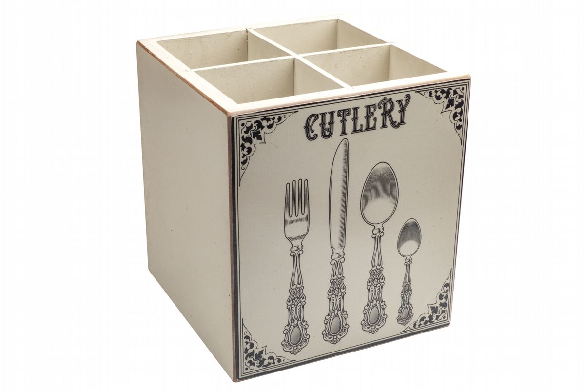 Cutlery Holder Upright 4 Division 13.5 x 13.5 x 14.5cm Shop Today