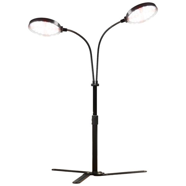 6000K LED Dual Ring Grow Light, 80W Full Spectrum Plant Lamp 9-16cm