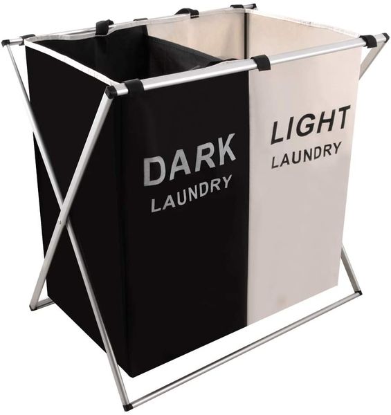 2 Compartment Rectangular Laundry Basket