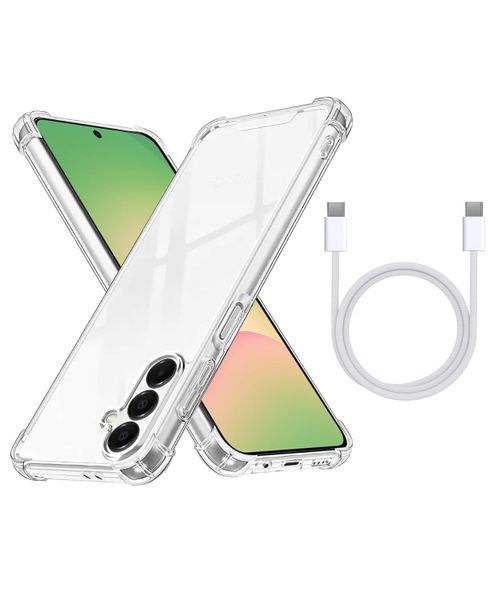 USB-C Cable &amp; Clear Protective Cover Compatible With Samsung Galaxy A55/A35