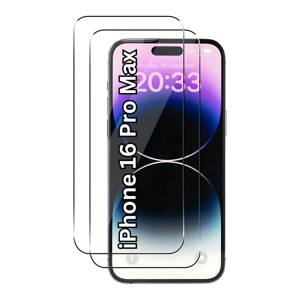 9H Premium Tempered Glass Screen Protector For iPhone 16 Pro Max (2 Pack)