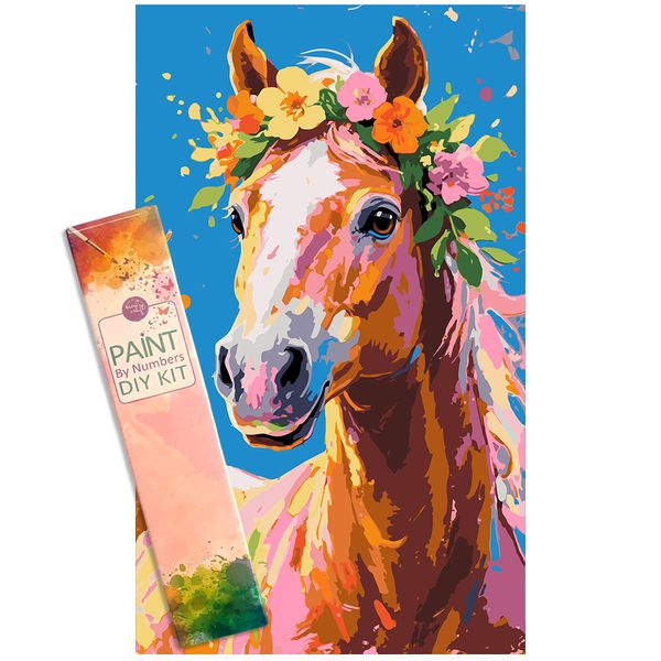 Easy Craft Paint by Number DIY Kit, 50x30cm- Wild Animal