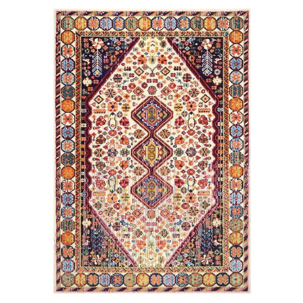 Home Decor Multi Colour Pattern Persian Inspired Design Rug Orange