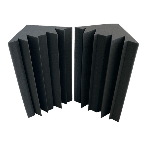 50cm - Bass Trap - Acoustic Foam - Black - Shape B - 2 Pack