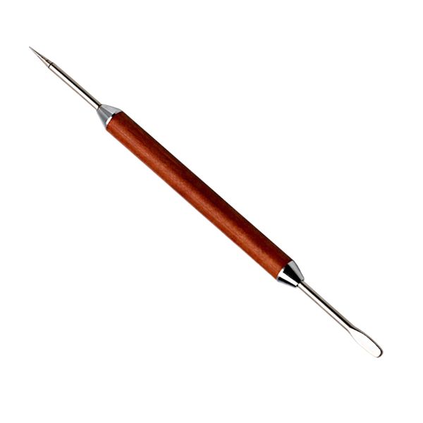 Latte Art - Dual Ended Precision Scoop &amp; Point Tool with Wooden Handle