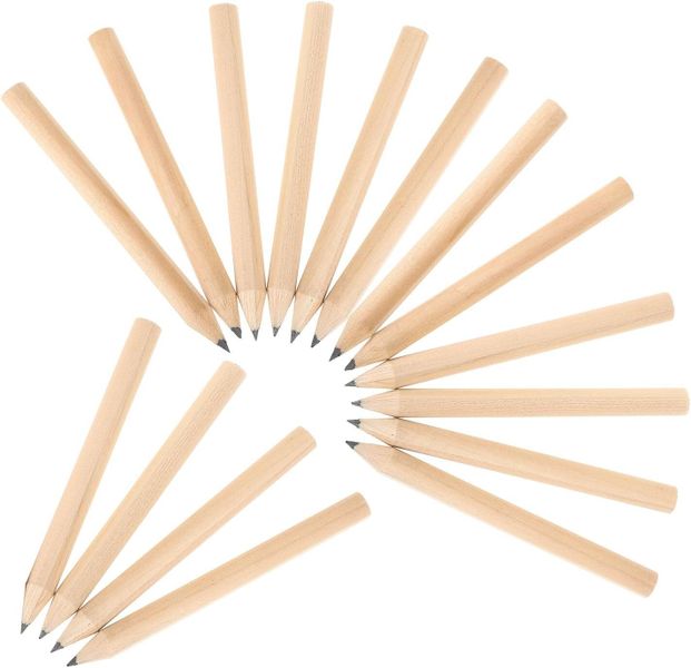 50pcs Golf Score Pencils Half-size Short Wooden Pencils Hb Lead Black Core