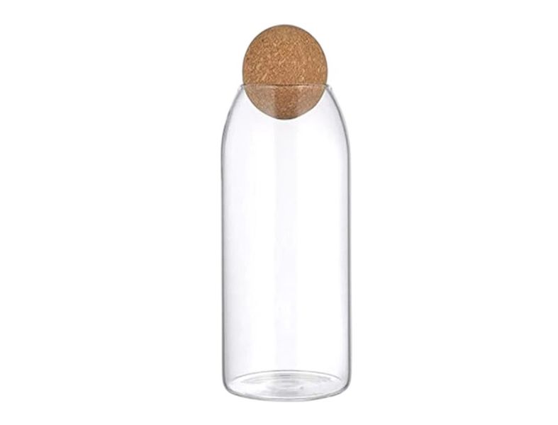 4-Piece Transparent Storage Jar with Cork Lid Set - 1380ml.