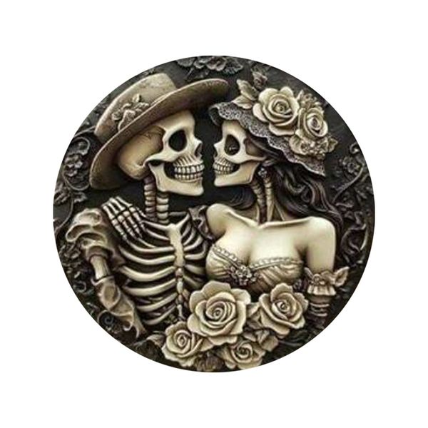 Skeleton Romance Metal Sign - 20cm