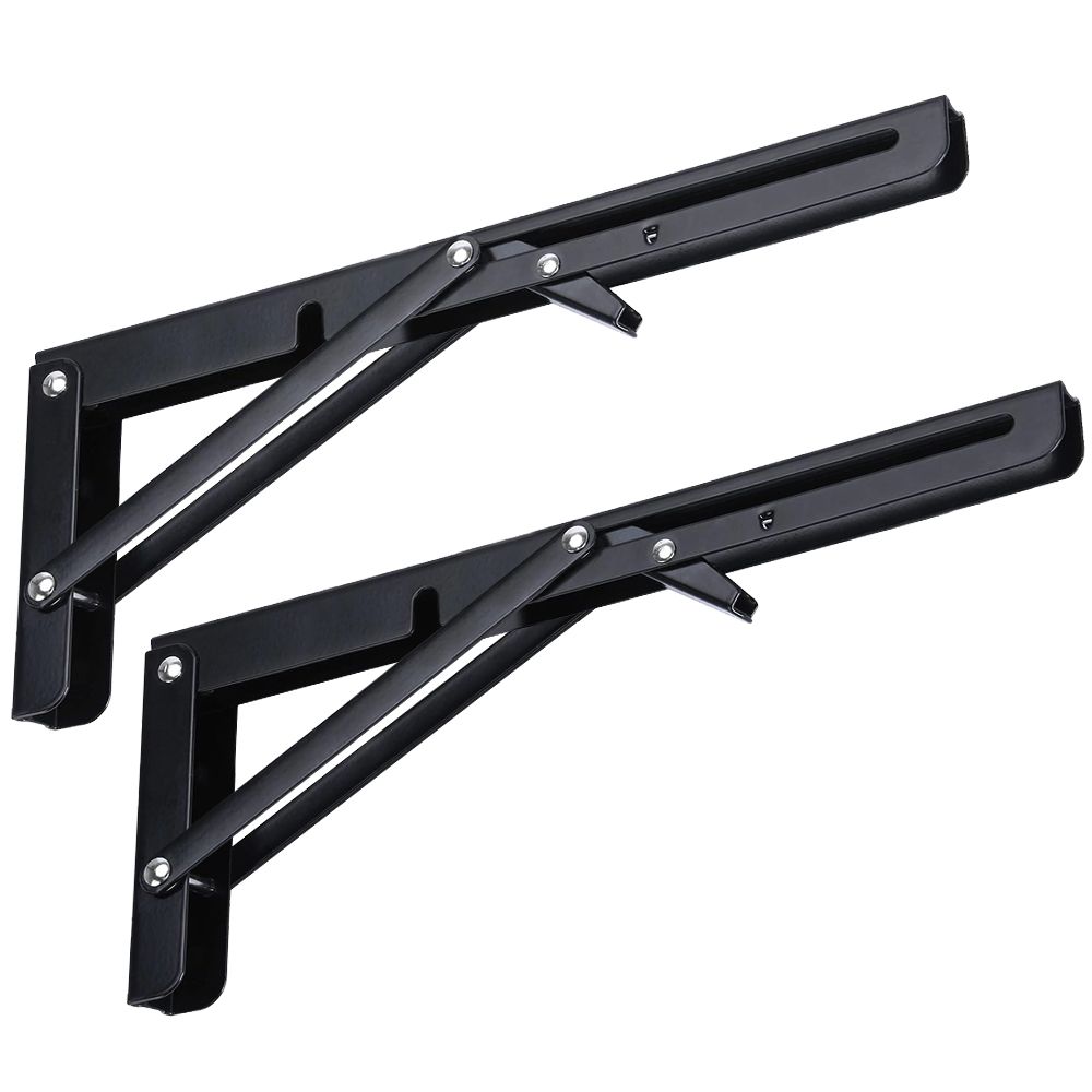 Chenshia 2 Pcs Heavy Duty Stainless Steel Collapsible Shelf Bracket 40cm