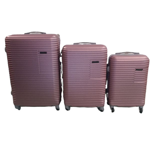 Acesa - Premium 3 Piece Avi Hard Outer Shell Rose Gold Luggage Suitcase Set