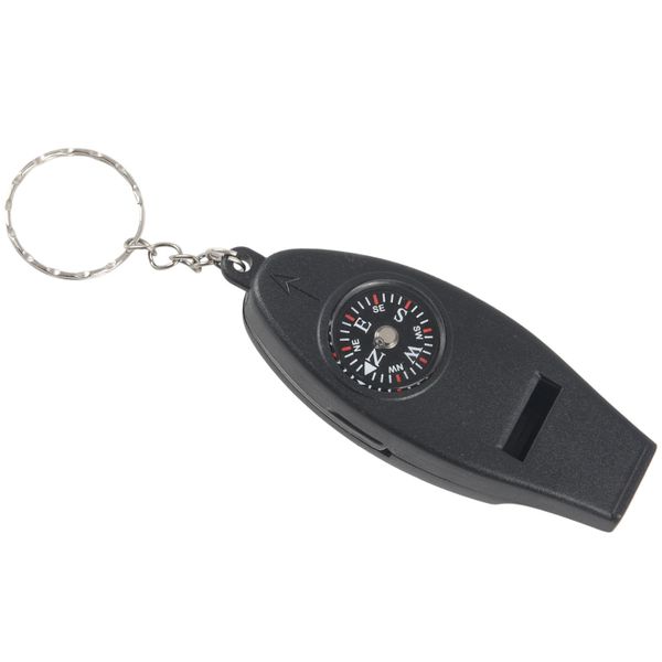 4 In 1 Thermometer Compass Magnifier Camping Outdoor Survival Whistle