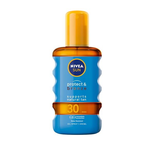 NIVEA SUN Protect &amp; Bronze Sun Oil Spray SPF30 Sunscreen, 200ml