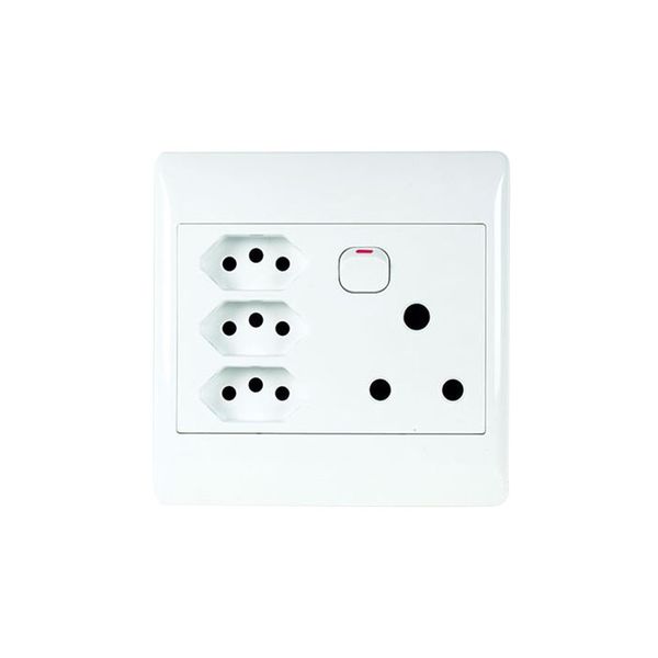ACDC - 1 x 16A + 3 x New SA Switched Socket 4 x 4 with White Cover Plate