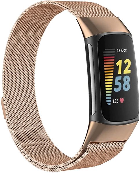 Sparq Active Milanese Strap - Fitbit Charge 5 - Rose Gold