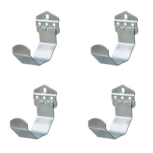 Steel Pegboard Accessories - 4 Piece Rod Hooks Brackets Set
