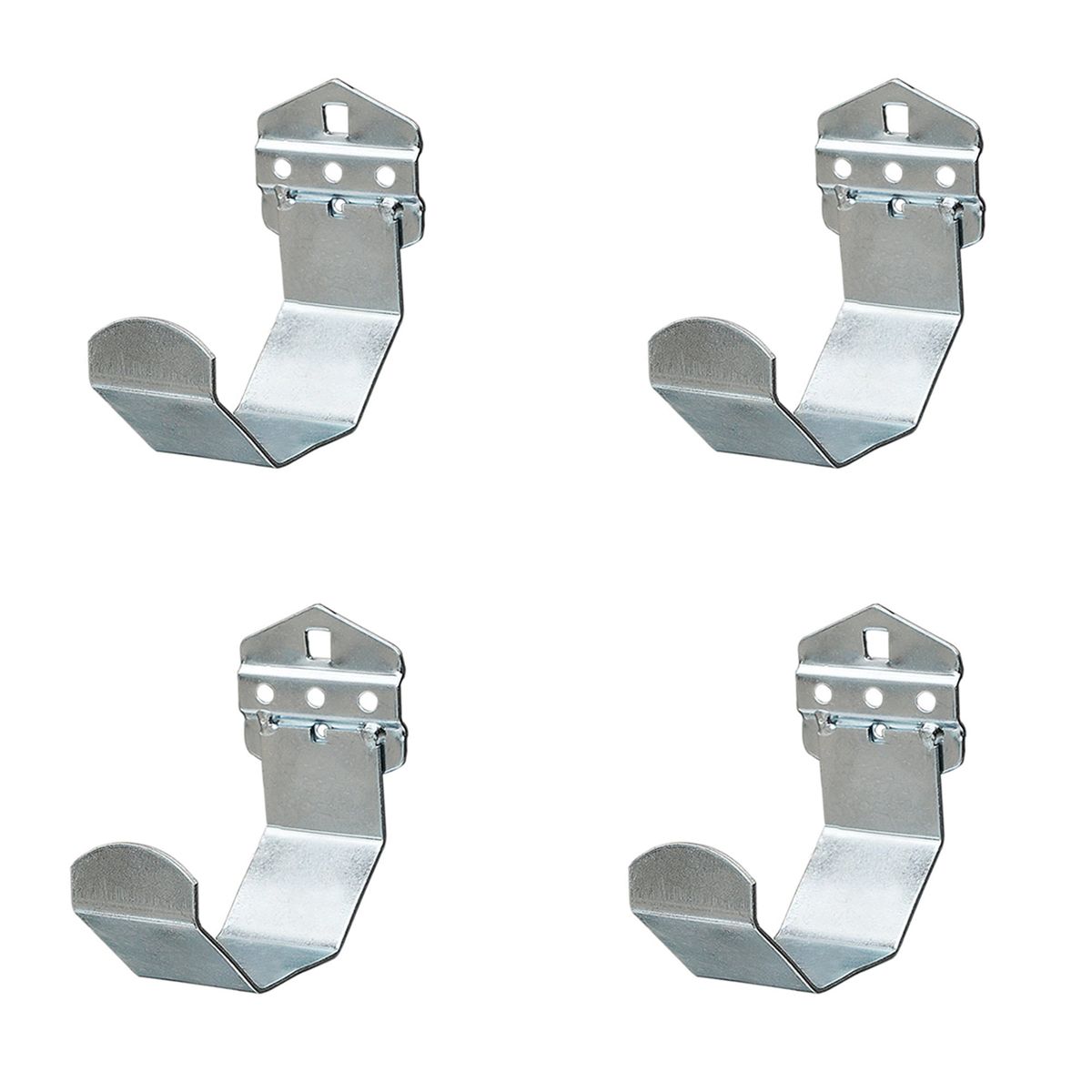 Steel Pegboard Accessories - 4 Piece Rod Hooks Brackets Set