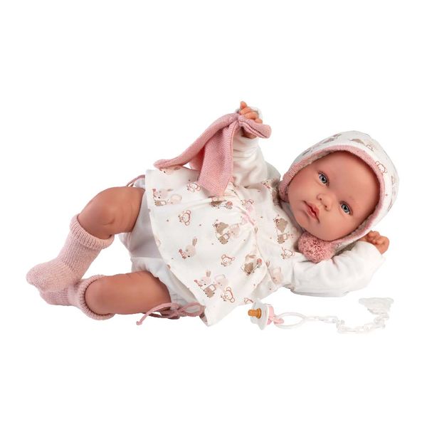 Llorens Baby Girl Doll w Crying Mechanism, Clothing and Cushion Tala - 44cm