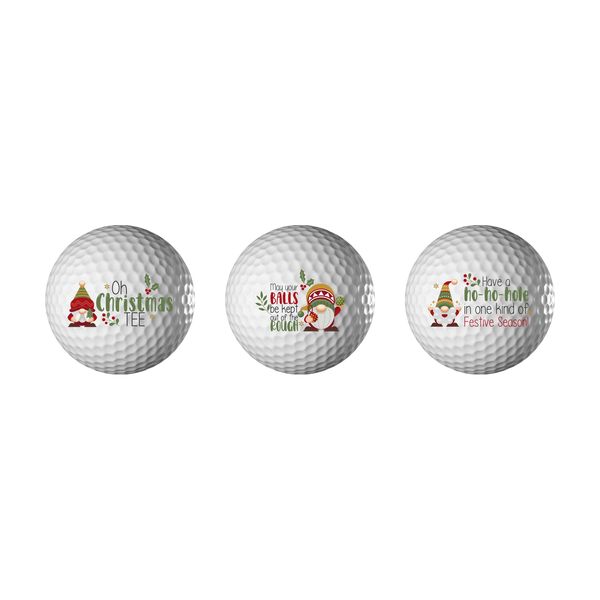 Personalised Golf Balls - Christmas Gnomes