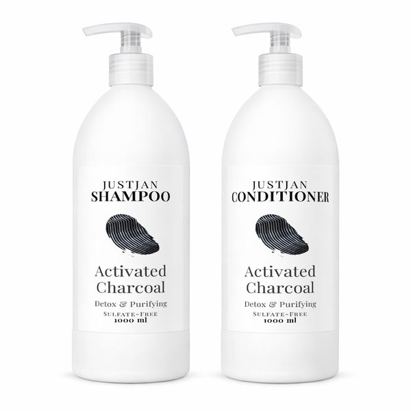 Justjan Activated Charcoal Shampoo &amp; Conditioner Set - 1L + 1L