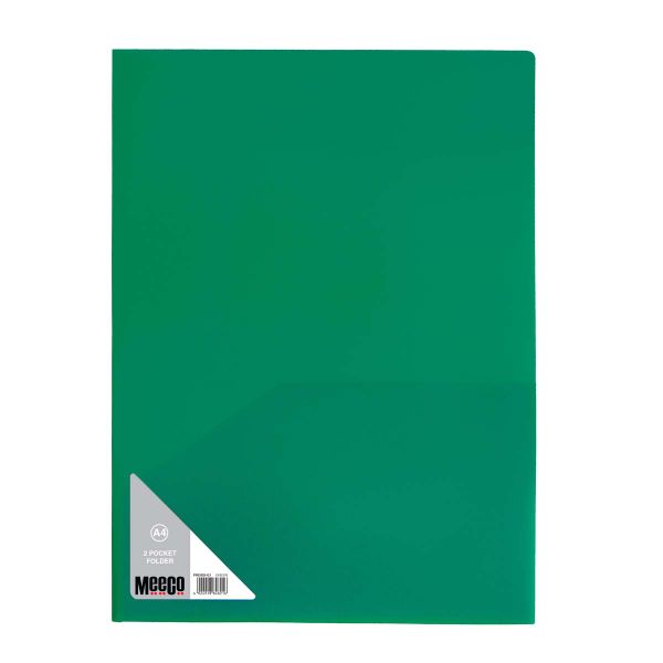 Meeco: A4 2 Pocket Folder - Green