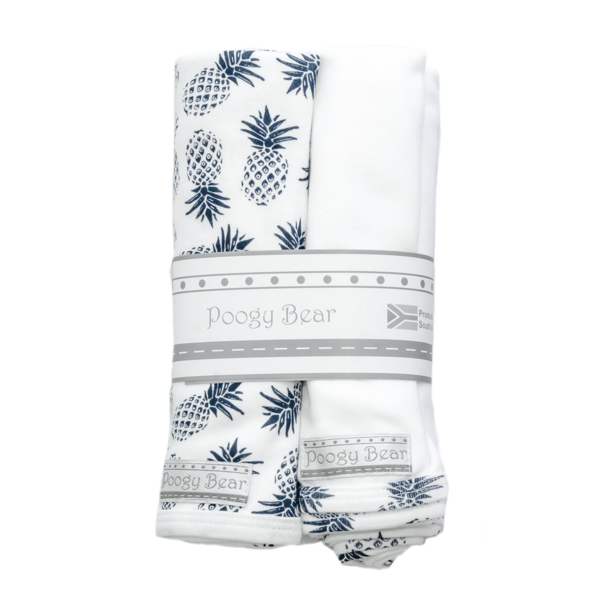 Poogy Bear Swaddling Blanket Set Navy Pineapples Buy Online in South